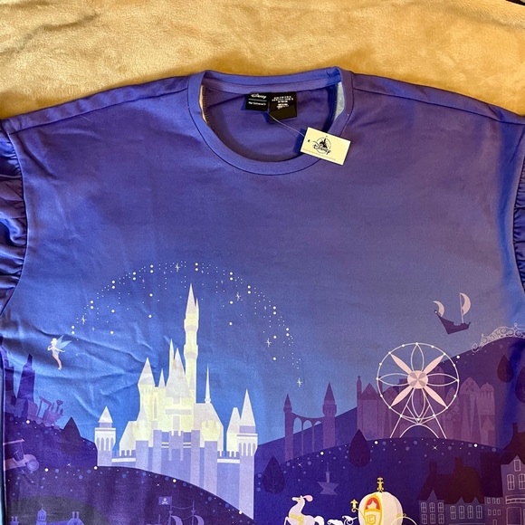 Disney Her Universe Cinderella Blue Top Puffed Sleeves Fleece Lining New… - Picture 2 of 12